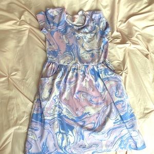 Purple XL marble pocket dress for girls